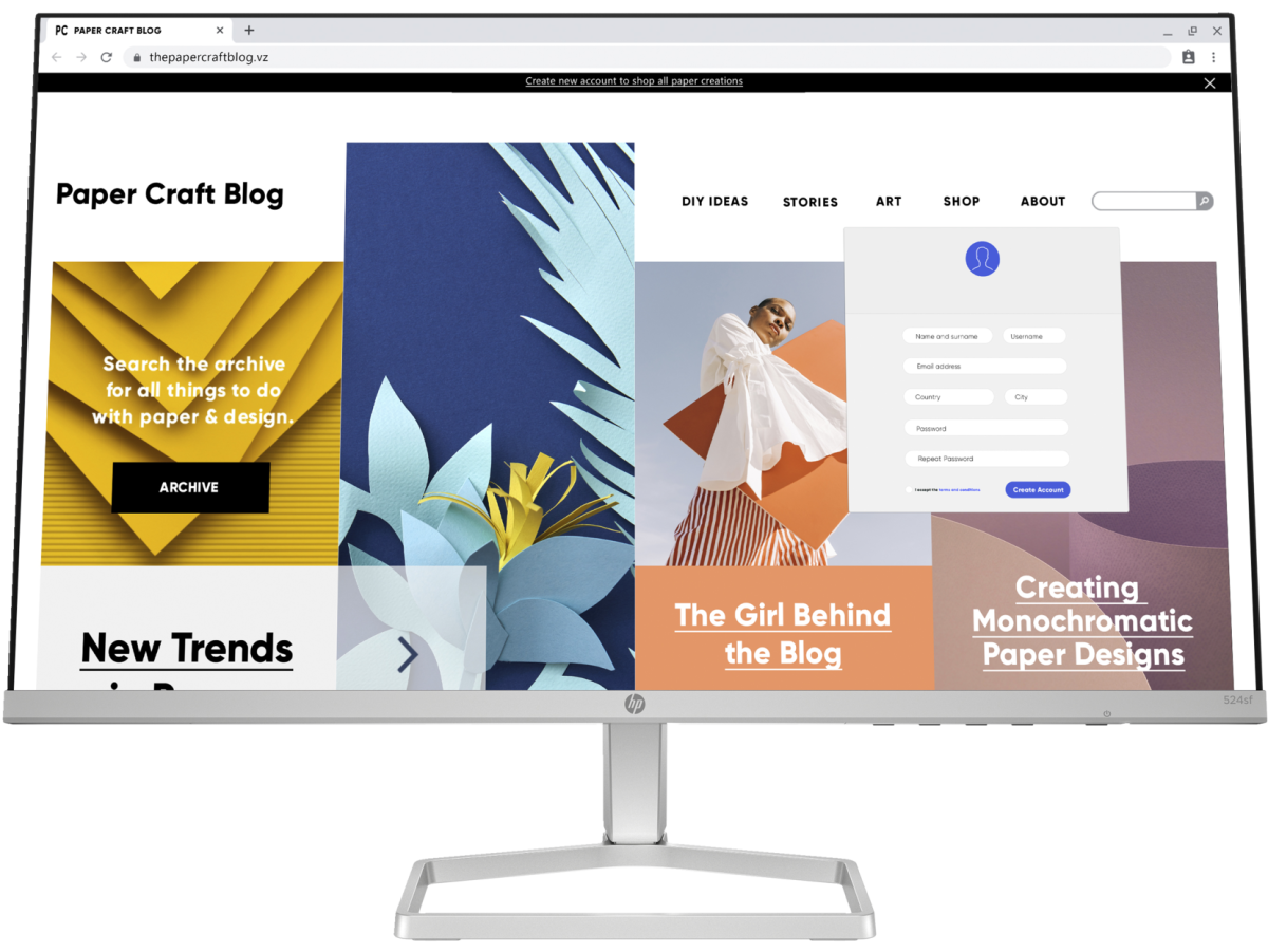 HP 524SF Monitor 23.8