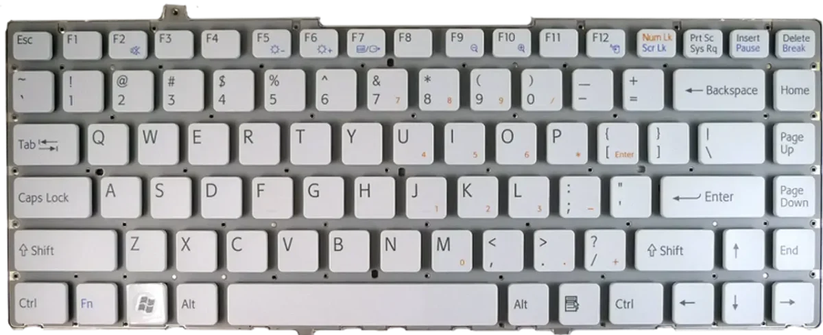 Sony VGN FW White Laptop Keyboard