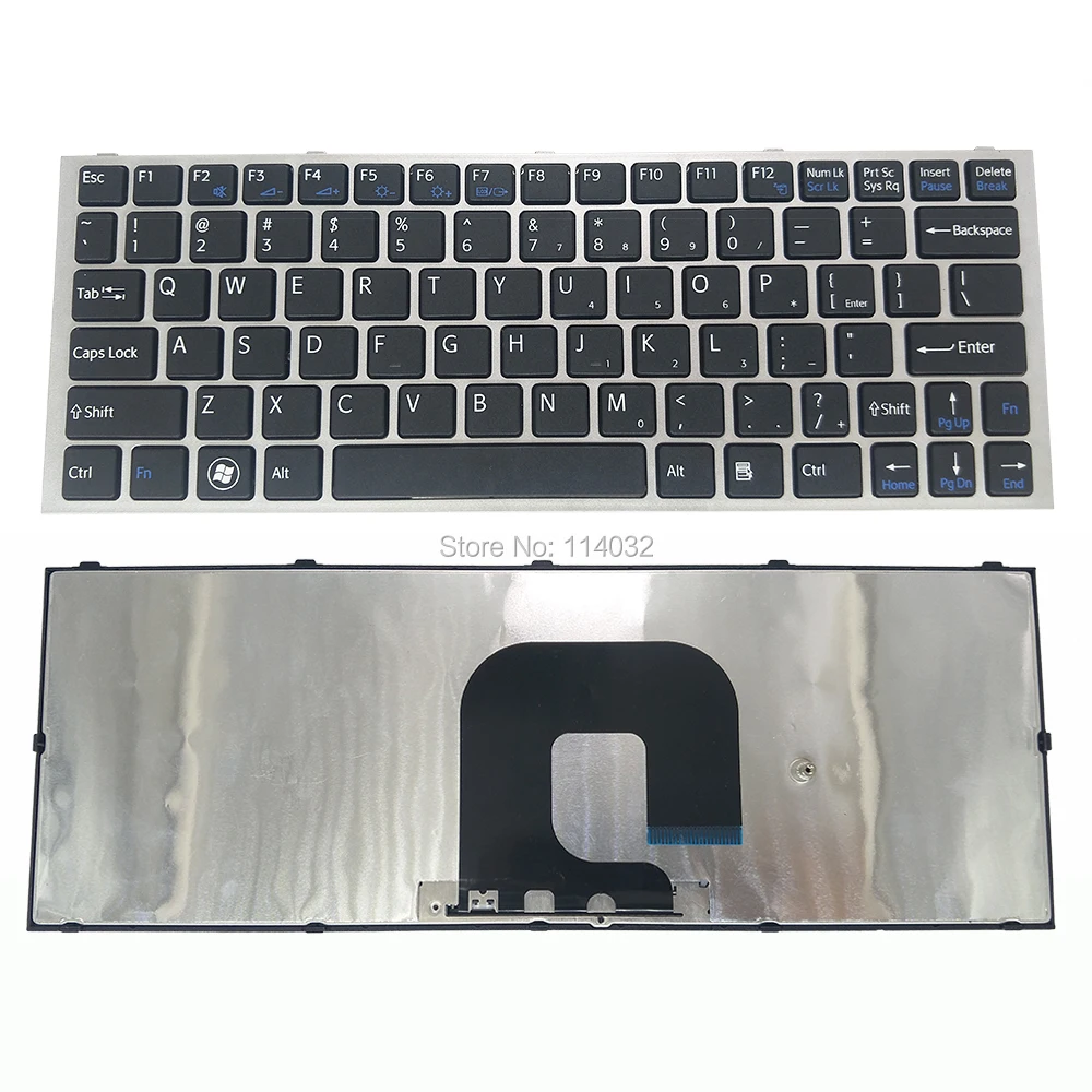He3ba58332cfd432e8a96934540f9cf56r Sony VPC YA YB Laptop Keyboard Black with silver frame