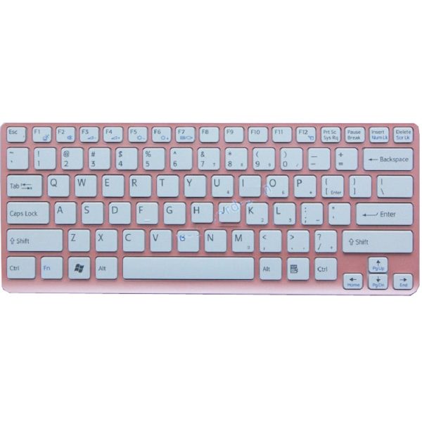 Sony Vaio E14 / SVE14 / SVE141 / SVE14111ELW / SVE141C11L / SVE141D11L / SVE141J11W Laptop Keyboard/White with Pink Frame