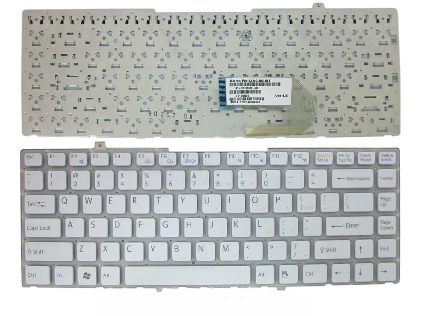 R (1) (1) Sony VGN FW White Laptop Keyboard