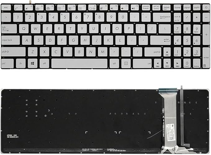 Asus GL551 N551 Laptop Keyboard US Layout Silver Asus GL551 N551 Laptop Keyboard US Layout Silver