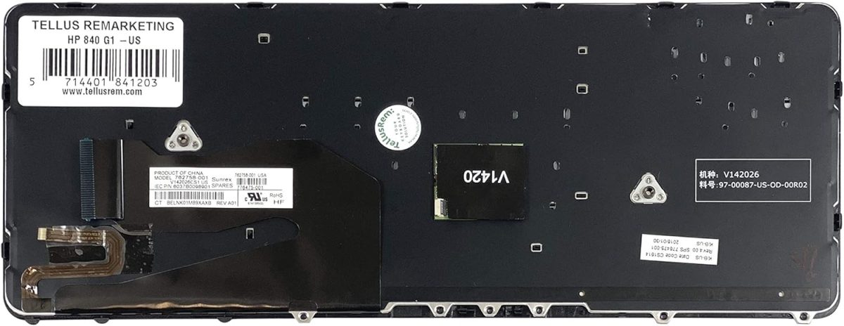 HP EliteBook 840 G1 845 G1 850 G1 840 G2 845 G2 850 G2 Laptop Keyboard US Layout Silver Frame Backlight