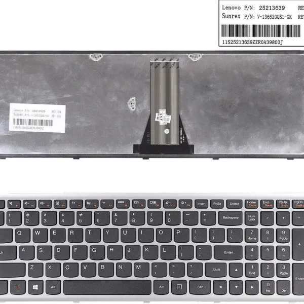 Lenovo IdeaPad G500S S500 Flex 15 Laptop Keyboard US Layout Silver Frame