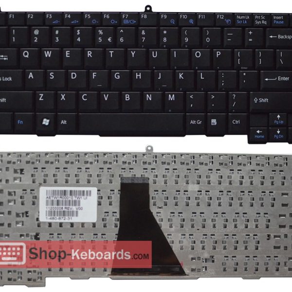 Sony VAIO VGN-BZ Series Laptop Keyboard US Layout