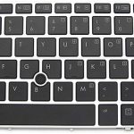 HP EliteBook Folio 9470, Fit P/N 697685-001 SG-57400-XUA 6037B0080301 702843-001 SN9118BL Black with Silver Frame Light Backlight Notebook  US Layout Backlit Laptop Keyboard (With Pointing Stick) Laptop Keyboard