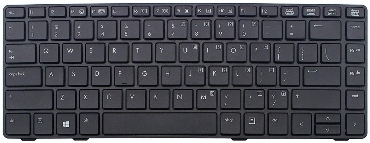 hp-6460-keyboard-1200x465-1.jpg Genuine New HP ProBook 6460 6460b 6465b 6470 6470b 6475b Black US Layout Keyboard with Frame - Image 1