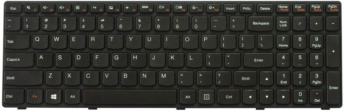 lenovo-ideapad-G500-laptop-keyboard.jpg Lenovo IdeaPad G500 G505 G510 G700 G710 (Not Fit G500S G505S) Laptop Black Keys Black Frame US Layout - Image 1